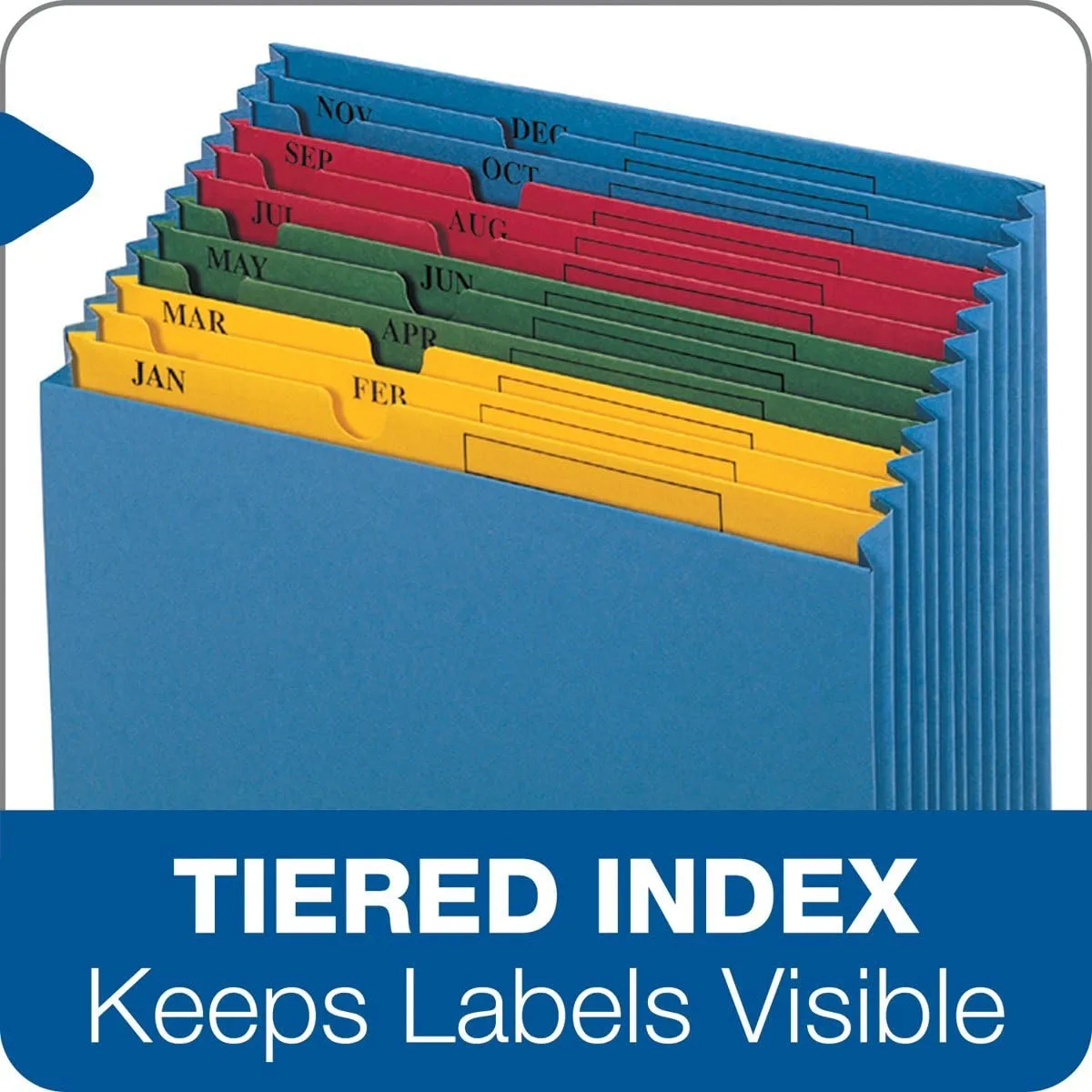 Pendaflex QuickVue Project File, Monthly Index, Letter Size, Blue (20135)