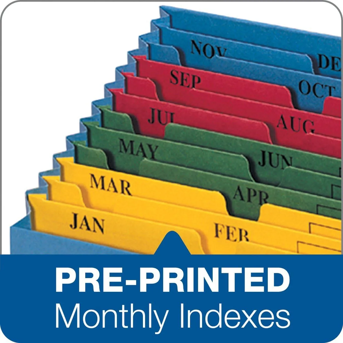 Pendaflex QuickVue Project File, Monthly Index, Letter Size, Blue (20135)