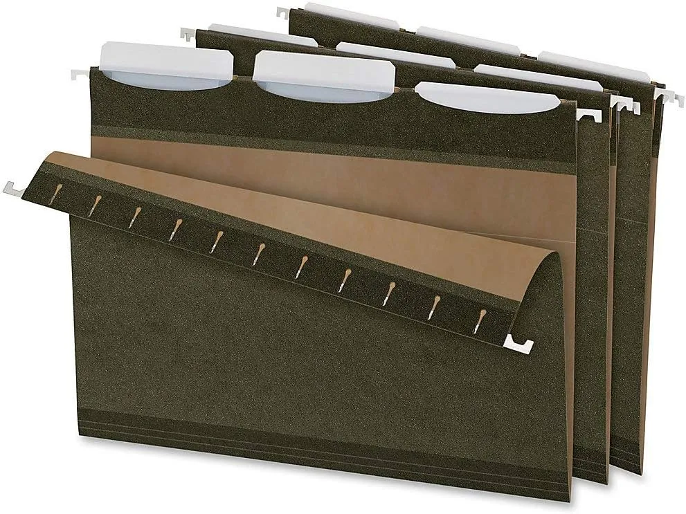 Pendaflex Ready-Tab Reinforced Hanging File Folders, Letter Size, Standard Green, 3 Tab 25/BX (42620)