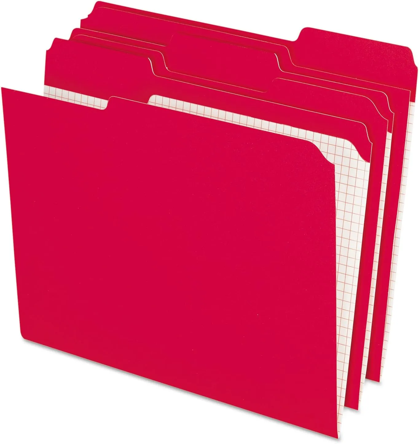 PENDAFLEX Color File Folders with Interior Grid, Letter, 1/3-Cut Tabs