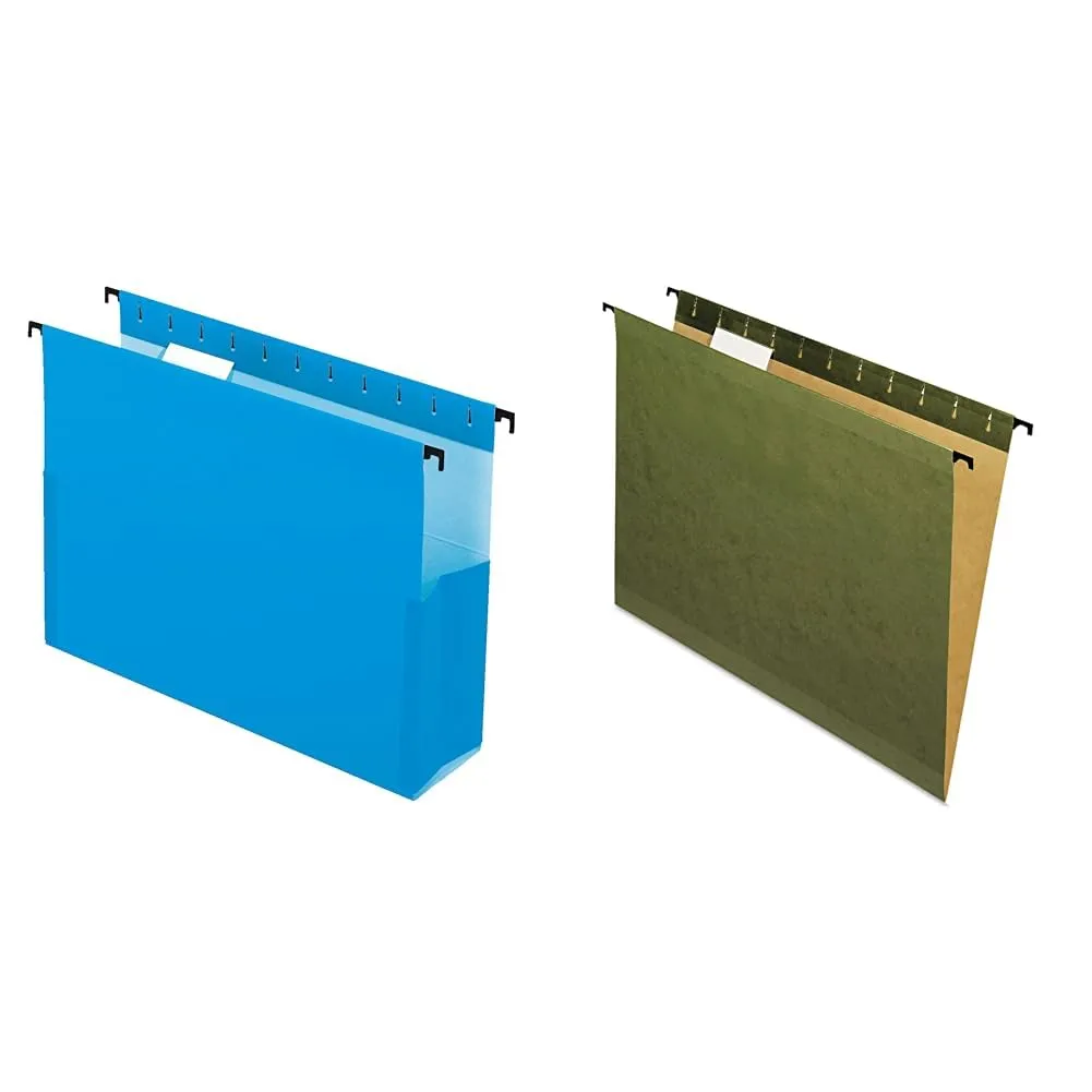 Pendaflex SureHook Reinforced Hanging Box File, 3in Expansion, Letter, Blue, 25/Box (59203)