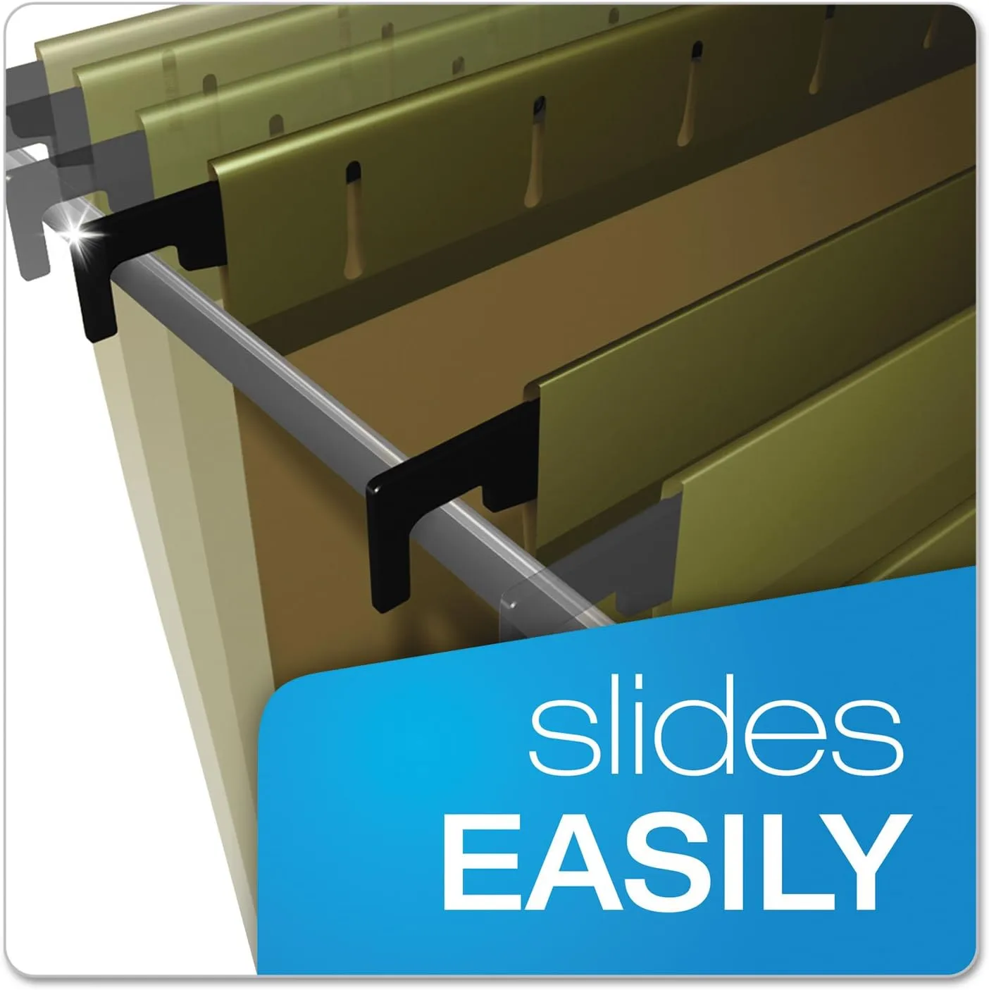 Pendaflex SureHook Reinforced Hanging Box File, 3in Expansion, Letter, Blue, 25/Box (59203)