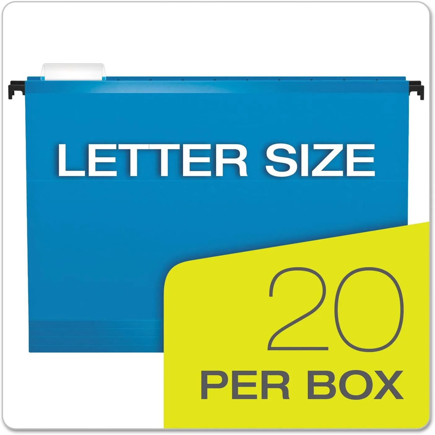 Pendaflex SureHook Reinforced Hanging Folders, Letter Size, 1/5-Cut Tabs, Blue - 20/Box