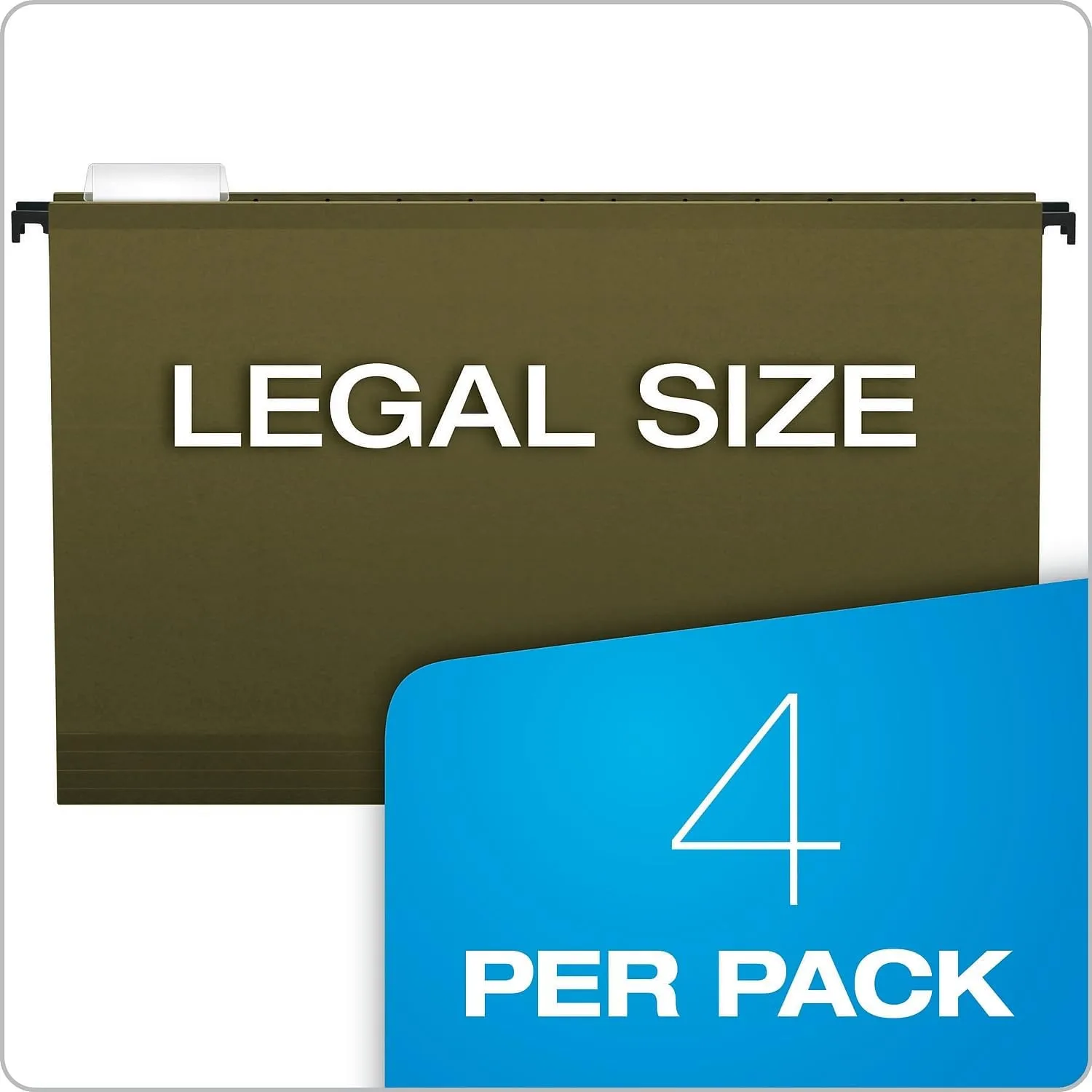 Pendaflex SureHook Extra-Capacity Hanging Pockets, 3 1/2in Expansion, Legal-Size, Standard Green, Pack Of 4