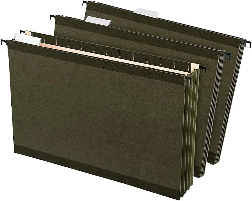 Pendaflex SureHook Extra-Capacity Hanging Pockets, 3 1/2in Expansion, Legal-Size, Standard Green, Pack Of 4
