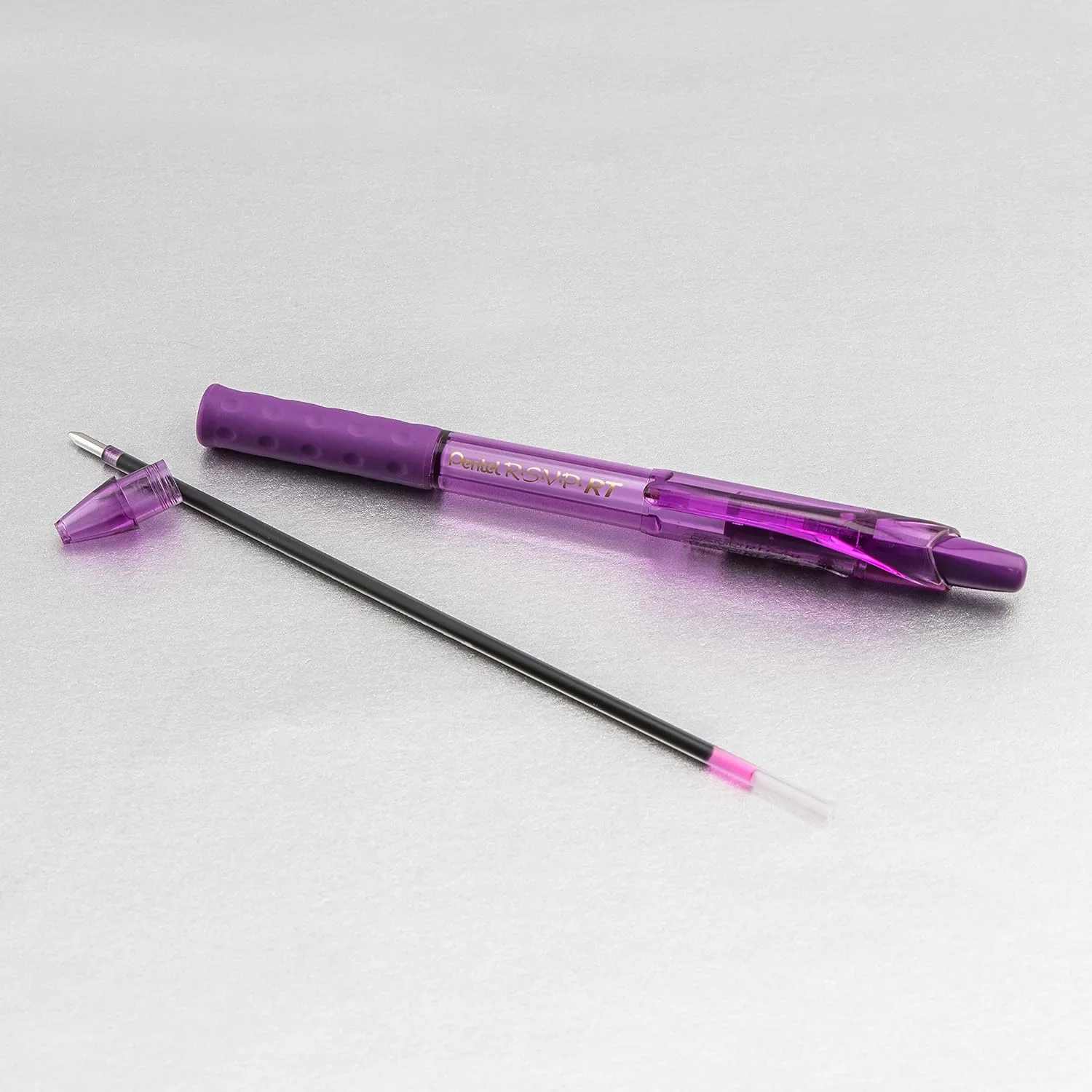 Pentel R.S.V.P. RT Retractable Ballpoint Pens, 1.0 mm, Medium Point, 59% Recycled, Assorted Barrels, Assorted Ink Colors, Pack Of 8