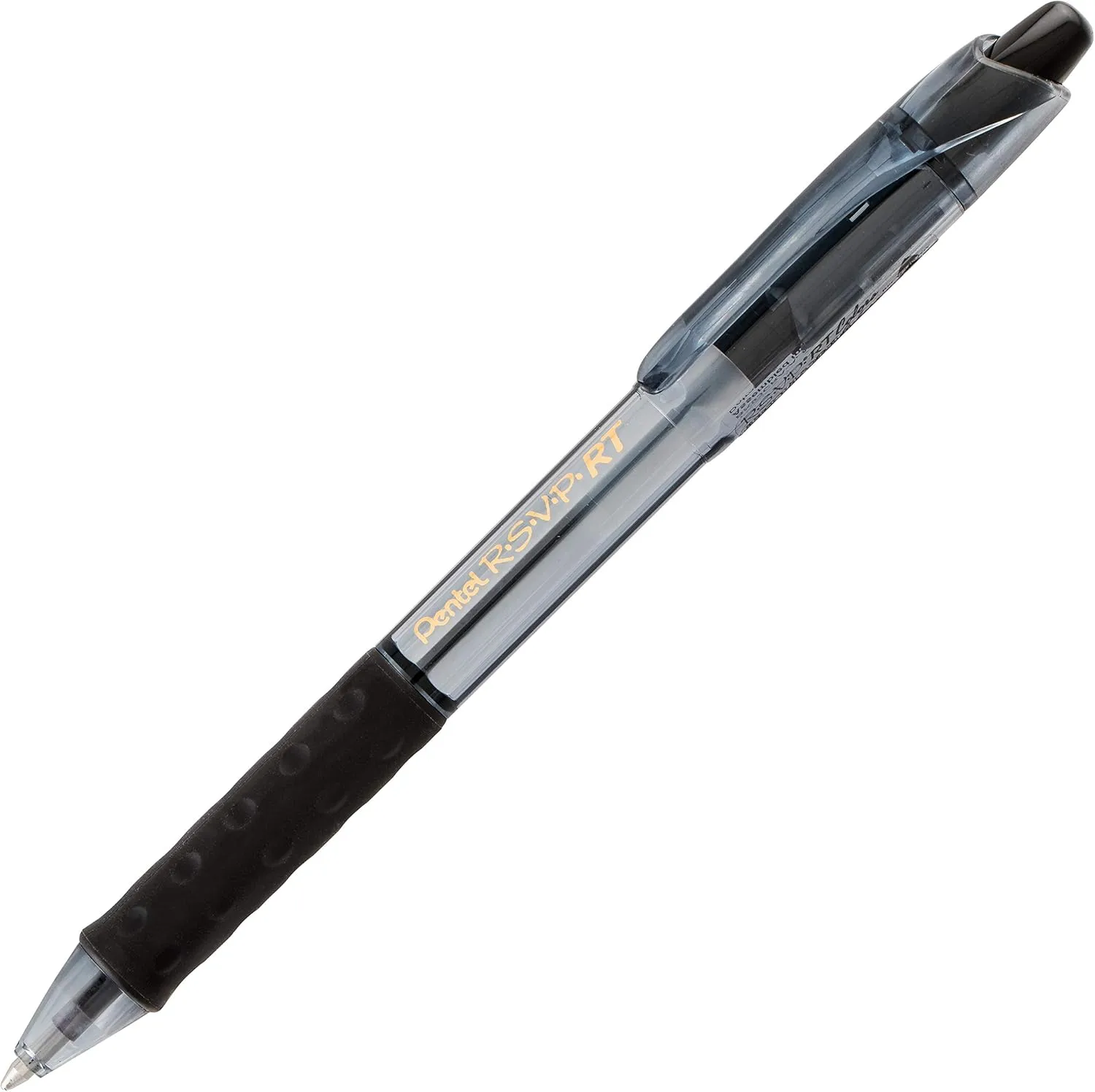 Pentel R.S.V.P. RT Retractable Ballpoint Pens, 1.0 mm, Medium Point, 59% Recycled, Assorted Barrels, Assorted Ink Colors, Pack Of 8