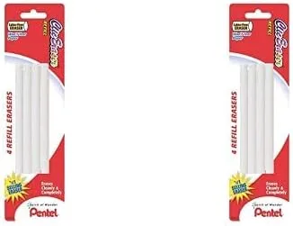 Pentel Clic Eraser Refills, 4 Count (Pack of 2), White - ZERBP4-K6