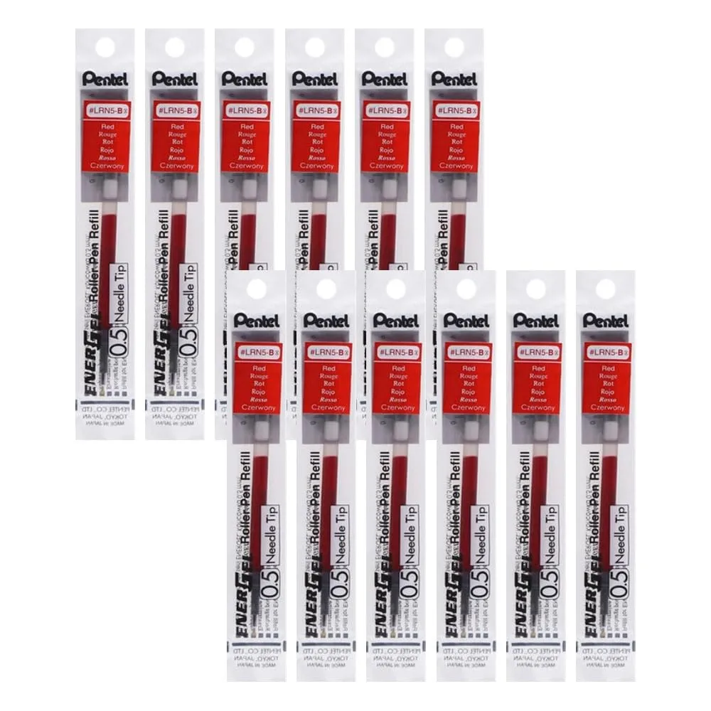 Pentel EnerGel Liquid Gel Pen Refills - 0.5mm Needle Tip - Box of 12