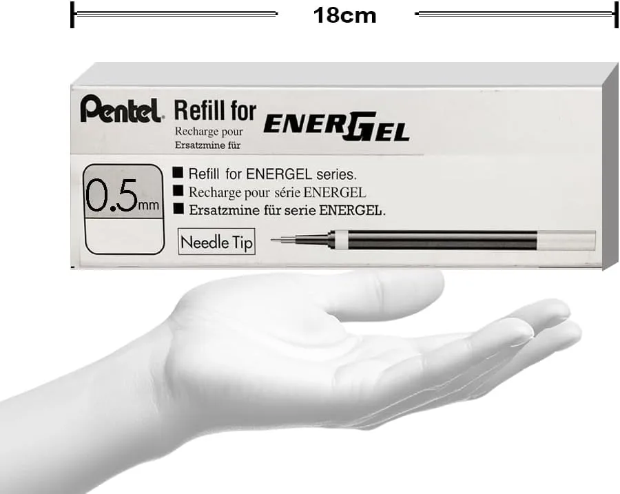 Pentel EnerGel Liquid Gel Pen Refills - 0.5mm Needle Tip - Box of 12