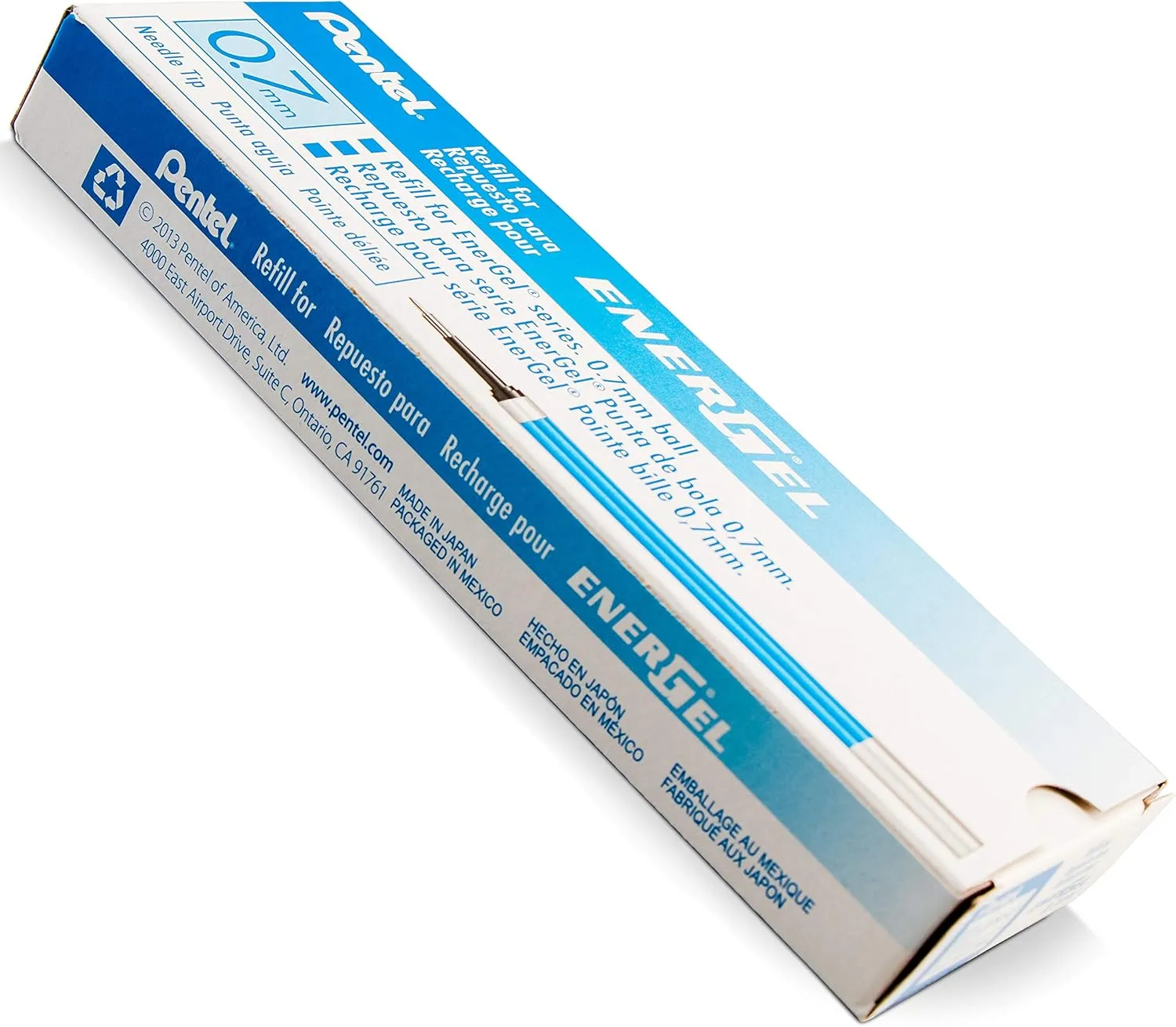 Pentel EnerGel Liquid Gel Pen Refills, 0.7mm Needle Tip, 12 Count
