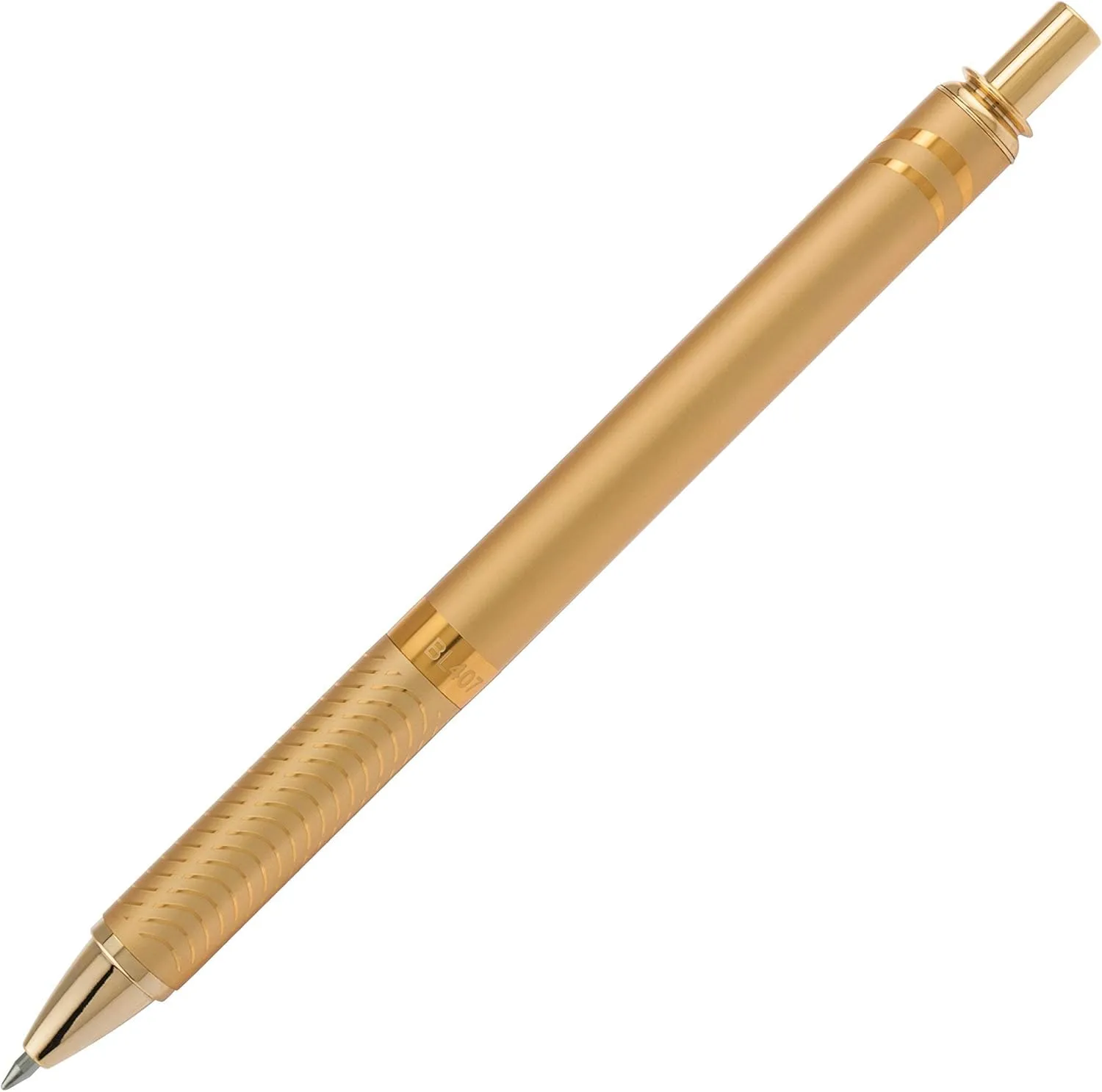 PENTEL EnerGel Alloy Retractable Gel Pen, 0.7mm - Gold Barrel, Black Ink (BL407XABX)