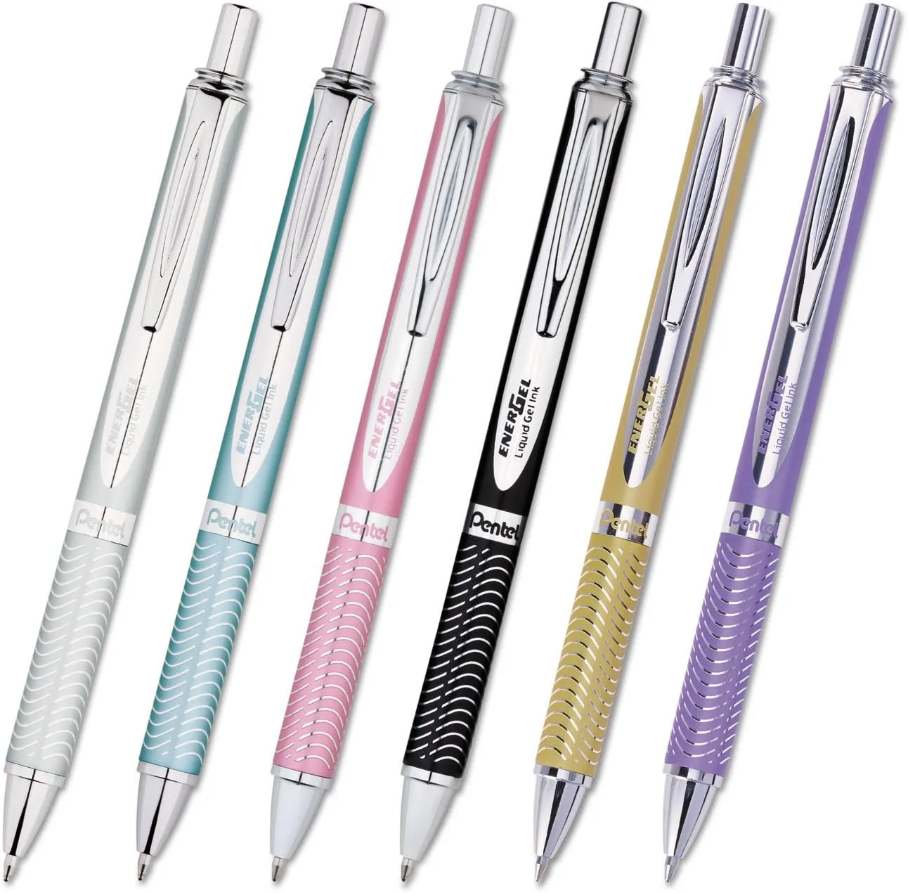 Pentel EnerGel Alloy Retractable Gel Pen, Medium Point 0.7 mm, Black Ink, Aquamarine Barrel - 1 Count