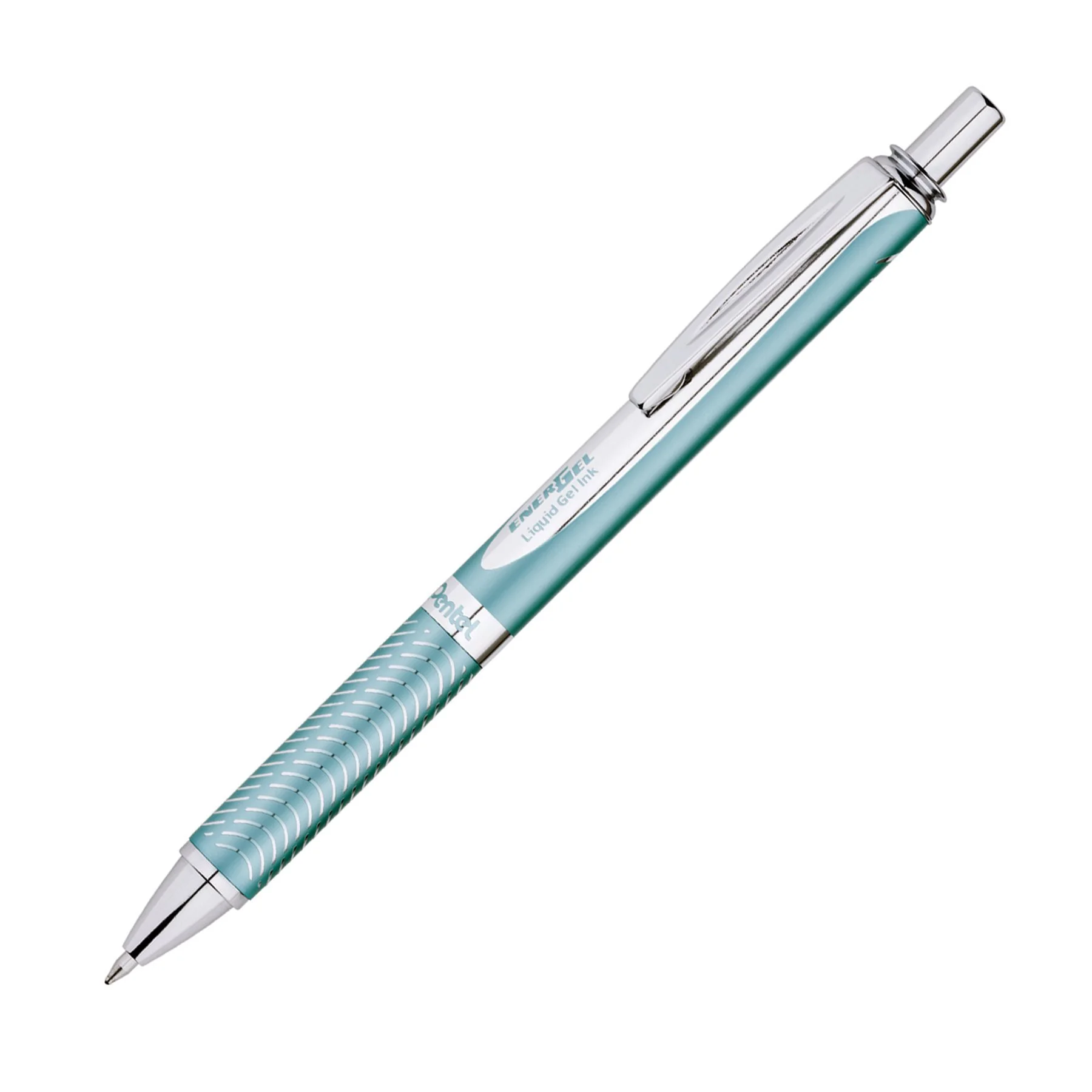 Pentel EnerGel Alloy RT Retractable Gel Pen, 0.7 mm, Black Ink, Turquoise Barrel