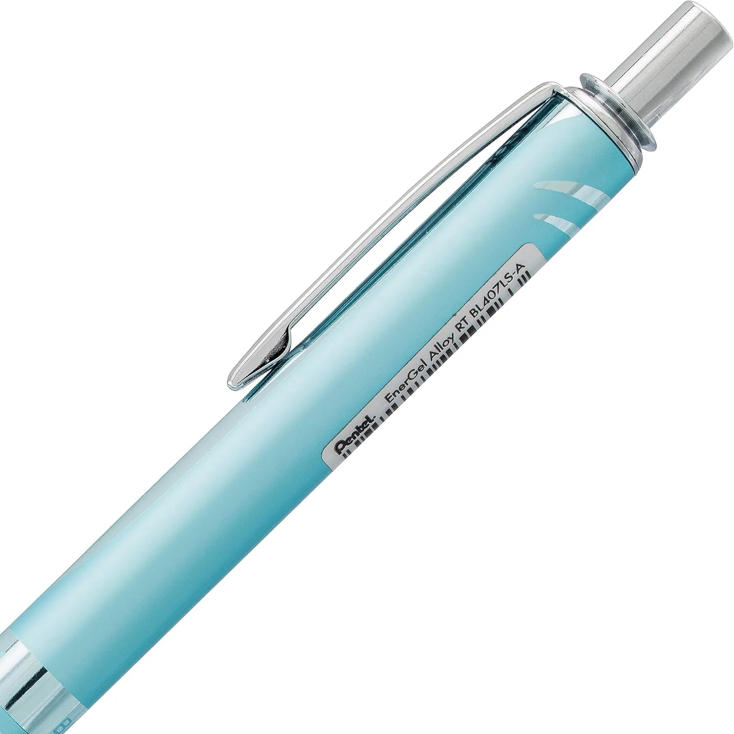 Pentel EnerGel Alloy RT Retractable Gel Pen, 0.7 mm, Black Ink, Turquoise Barrel