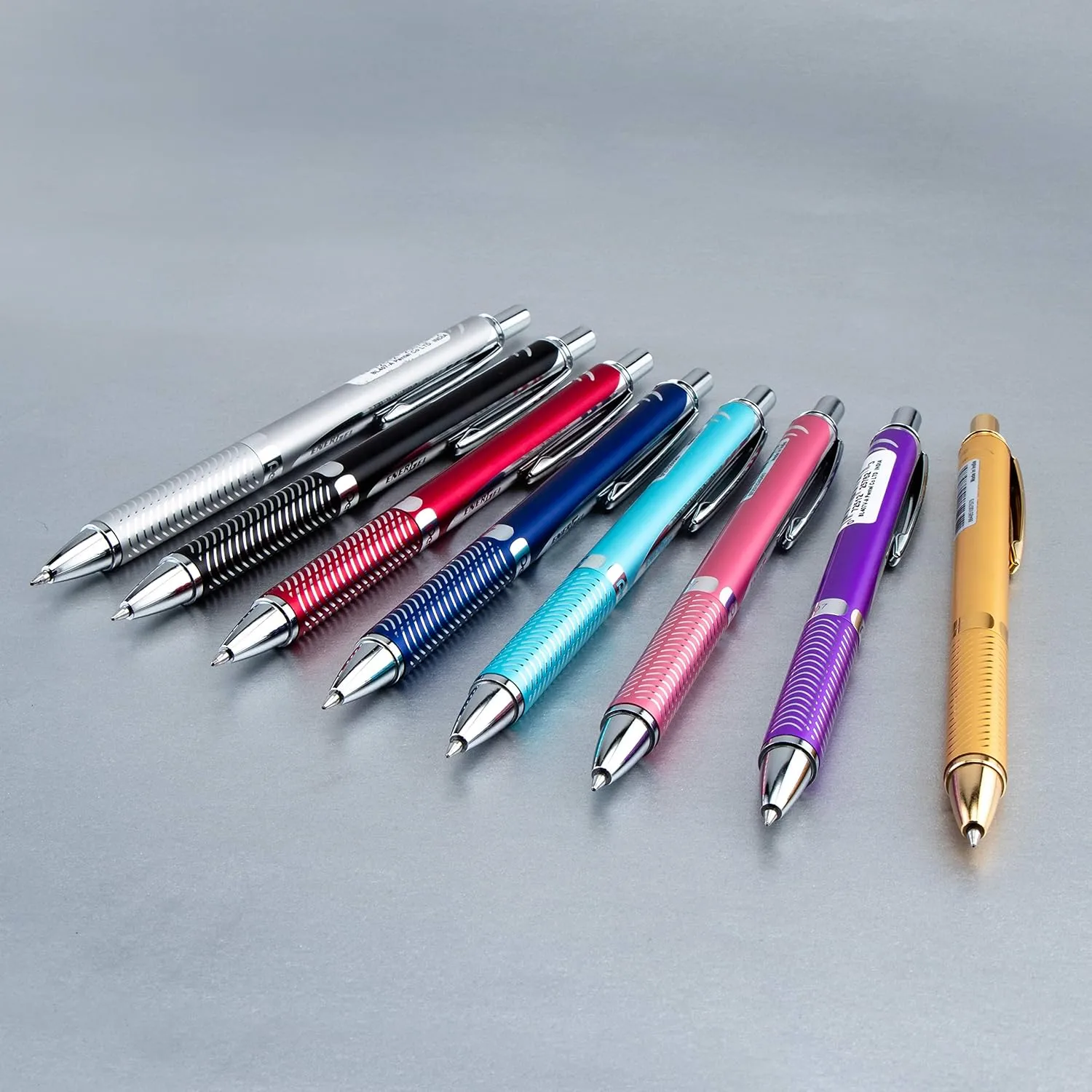 Pentel EnerGel Alloy RT Retractable Gel Pen, 0.7 mm, Black Ink, Turquoise Barrel