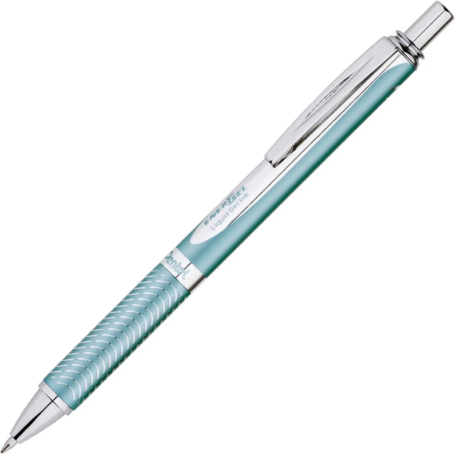 Pentel EnerGel Alloy RT Retractable Gel Pen, 0.7 mm, Black Ink, Turquoise Barrel