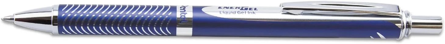 PENTEL EnerGel Alloy RT Retractable Liquid Gel Pen.7mm, Blue Barrel, Black Ink (BL407CA) 1 Count (Pack of 1)