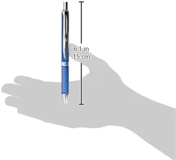 PENTEL EnerGel Alloy RT Retractable Liquid Gel Pen.7mm, Blue Barrel, Black Ink (BL407CA) 1 Count (Pack of 1)