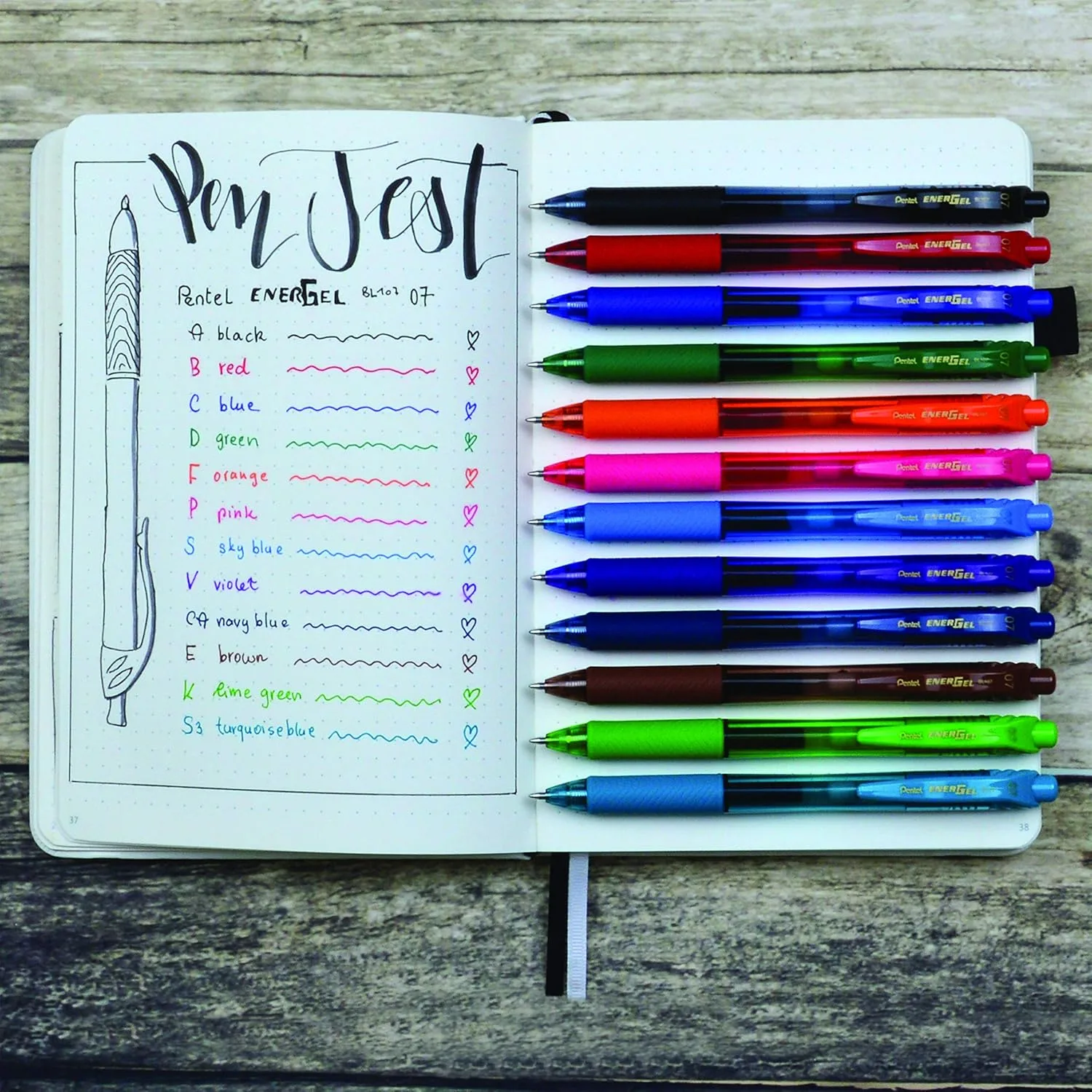 Pentel EnerGel-X BL107 Retractable Gel Pens, 0.7mm, 12 Count