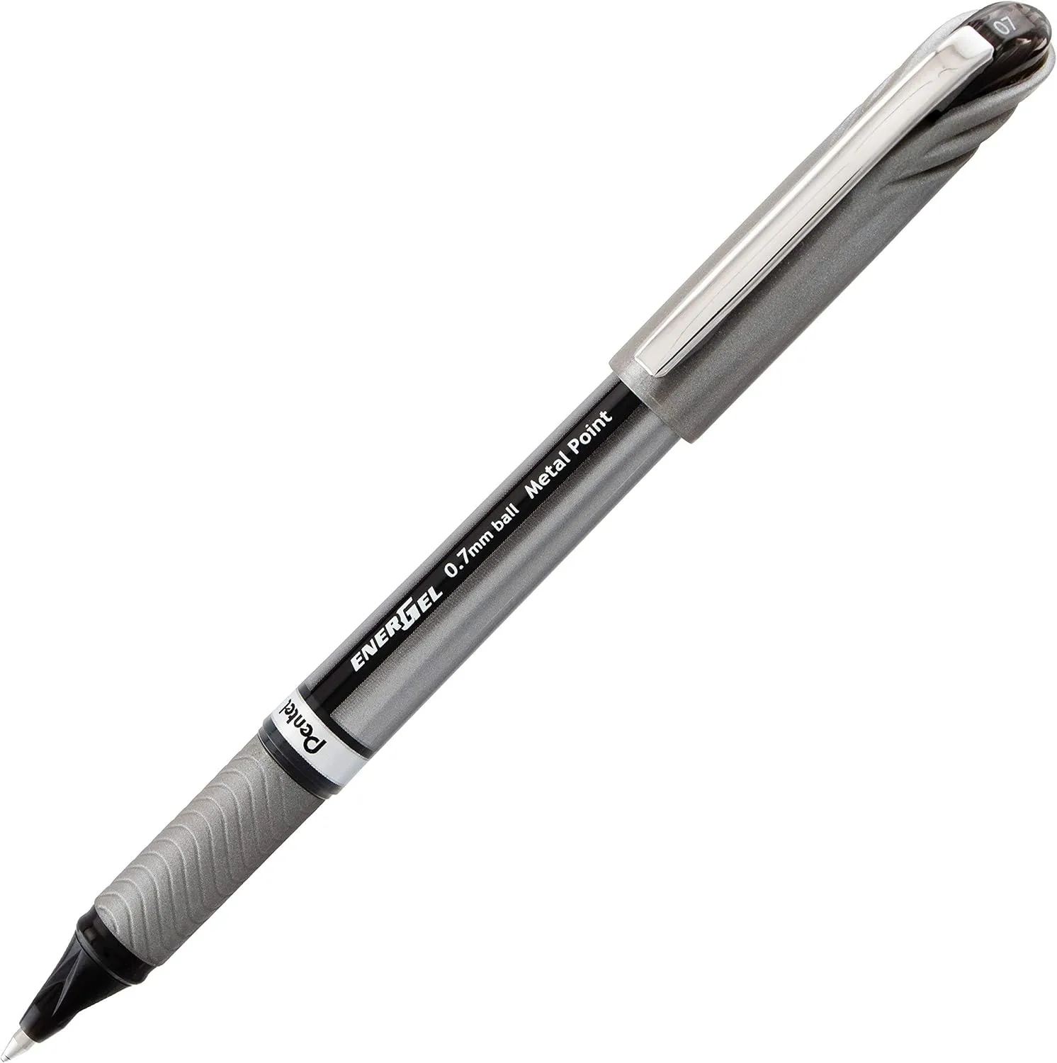 Pentel BL27A EnerGel NV Liquid Gel Pen, .7mm, Gray Barrel, Black Ink, Dozen (BL27-A)