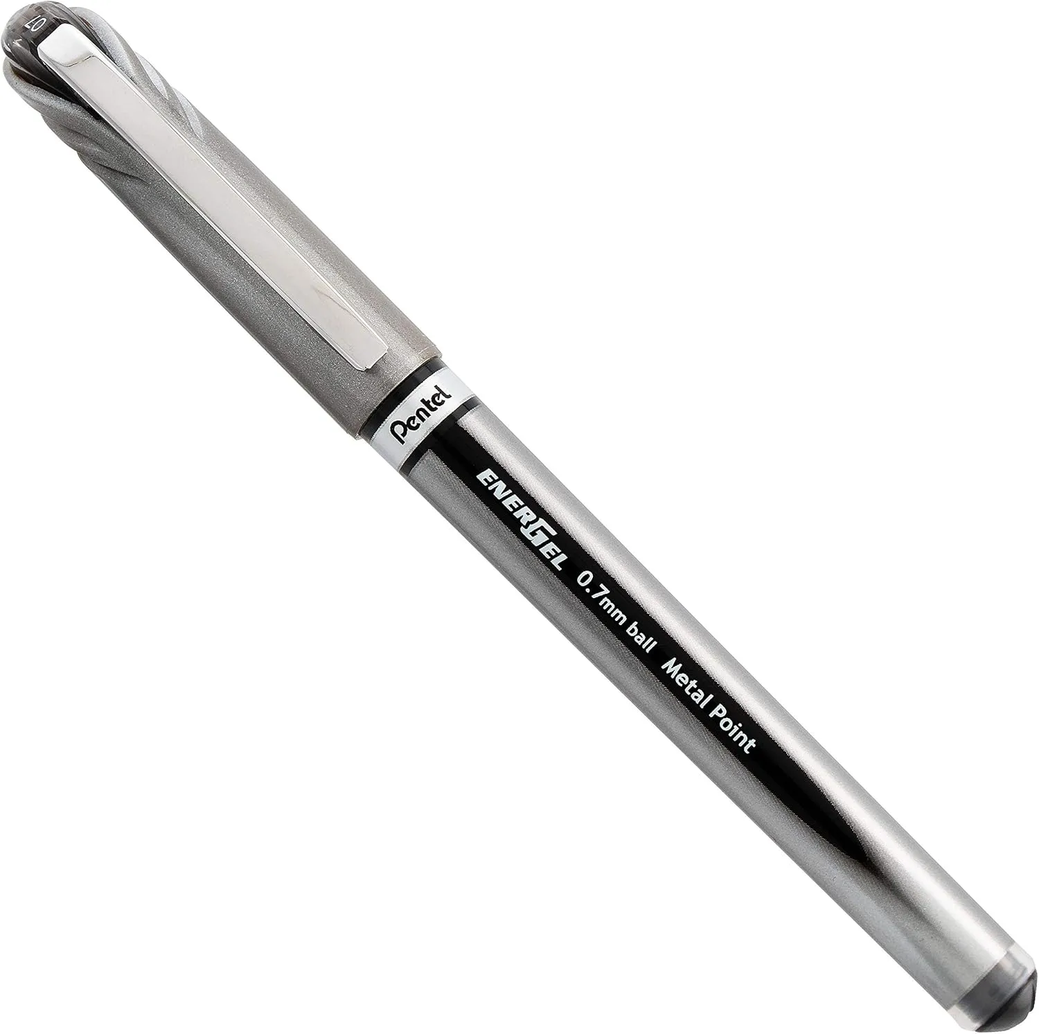 Pentel BL27A EnerGel NV Liquid Gel Pen, .7mm, Gray Barrel, Black Ink, Dozen (BL27-A)