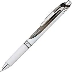 Pentel EnerGel Pearl Retractable Liquid Gel Pen, 0.5 mm Fine, Pearl White Barrel, Black Ink