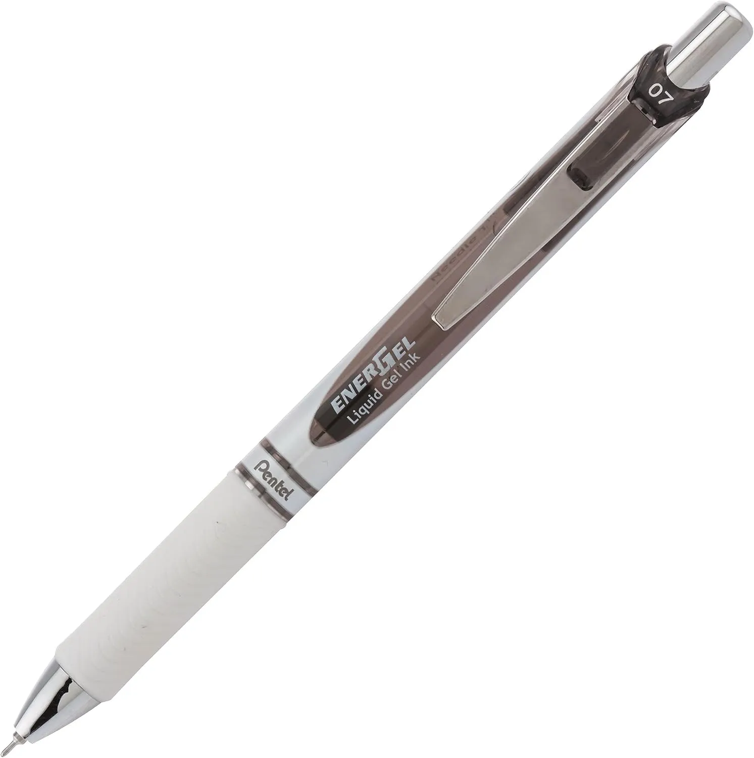 Pentel® EnerGel Pearl Pens, 0.7mm, Needle Point, Black Ink, Pack Of 12