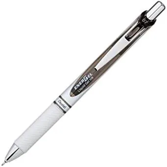 Pentel® EnerGel Pearl Pens, 0.7mm, Needle Point, Black Ink, Pack Of 12