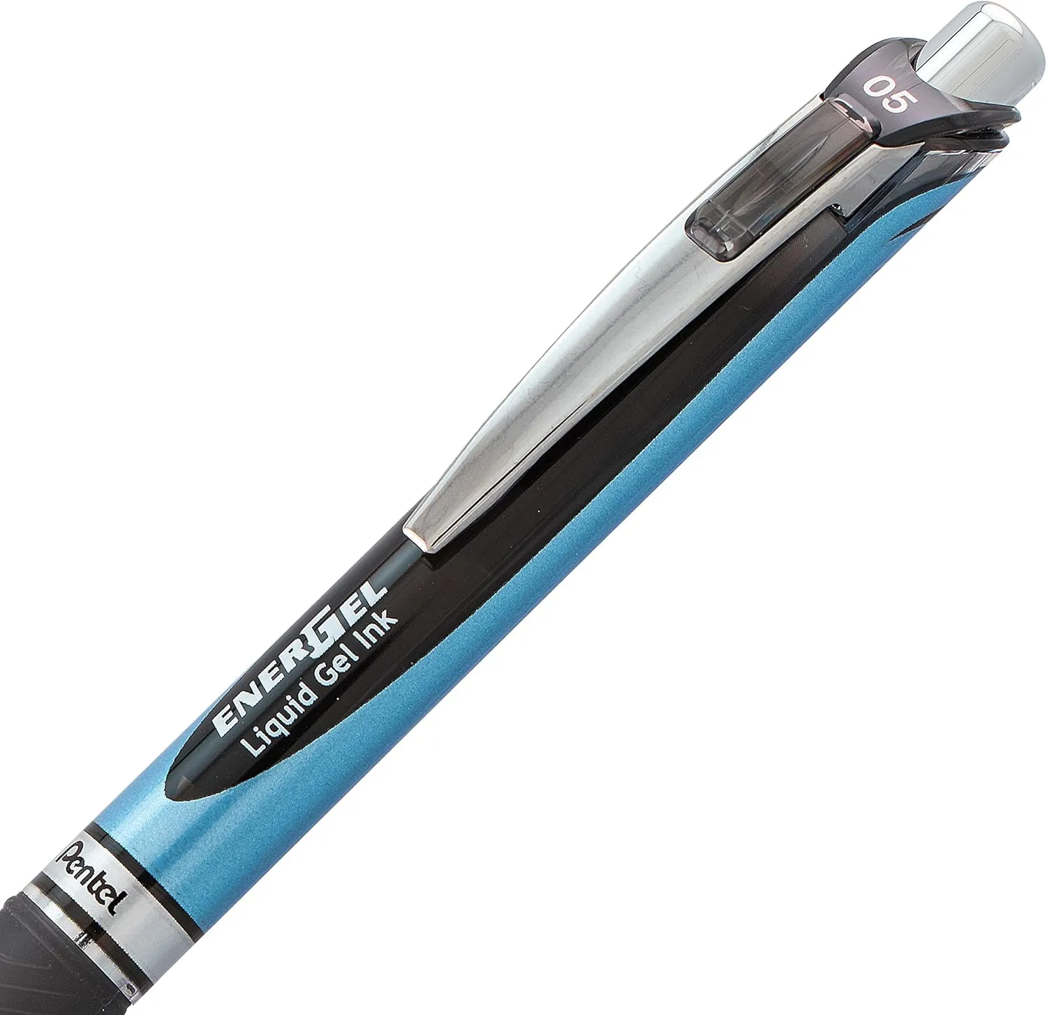 Pentel BLN75ABX EnerGel RTX Gel Pens, 0.5mm, Black Ink, Blue Barrel, 12 Count