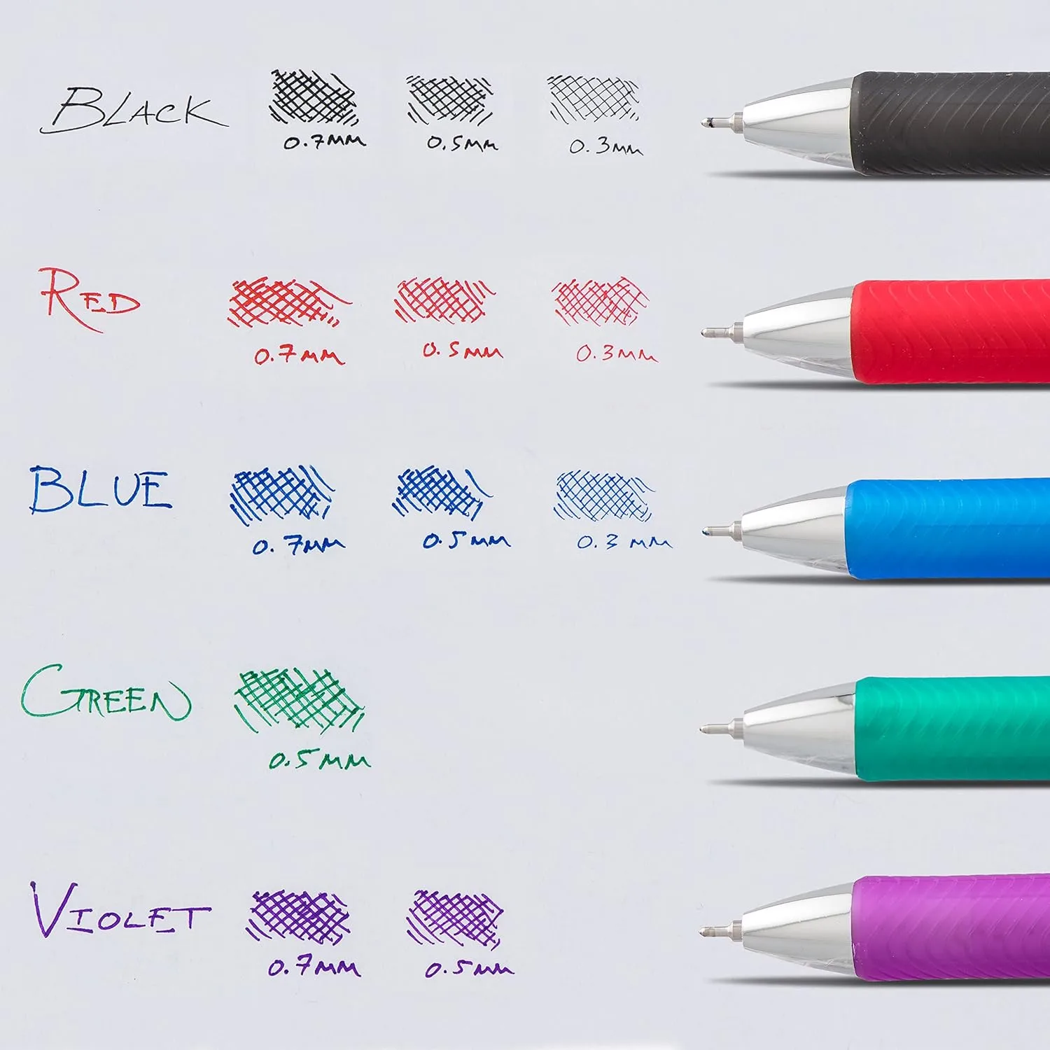 Pentel BLN75ABX EnerGel RTX Gel Pens, 0.5mm, Black Ink, Blue Barrel, 12 Count
