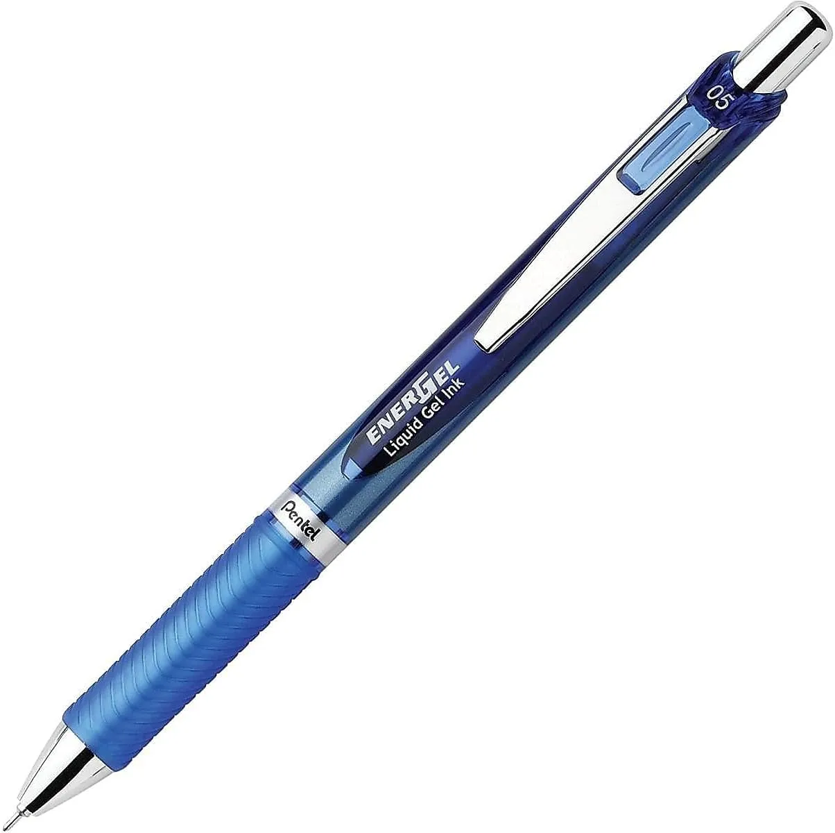 Pentel EnerGel RTX Retractable Gel Pens, Needle Tip Fine Point, Blue, Dozen (BLN75-C)