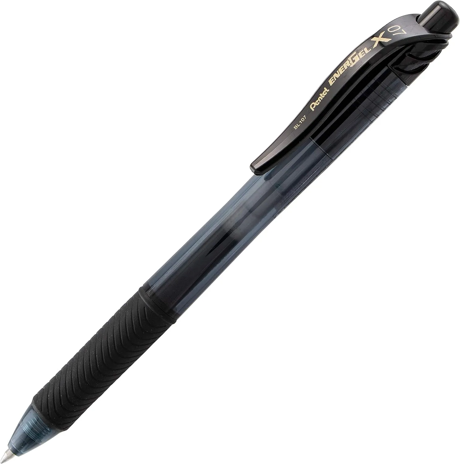 Pentel EnerGel X Retractable Liquid Gel Pens, Medium Point, 0.7 mm, 84% Recycled, Assorted Barrels, Black Ink, Box Of 12 Pens