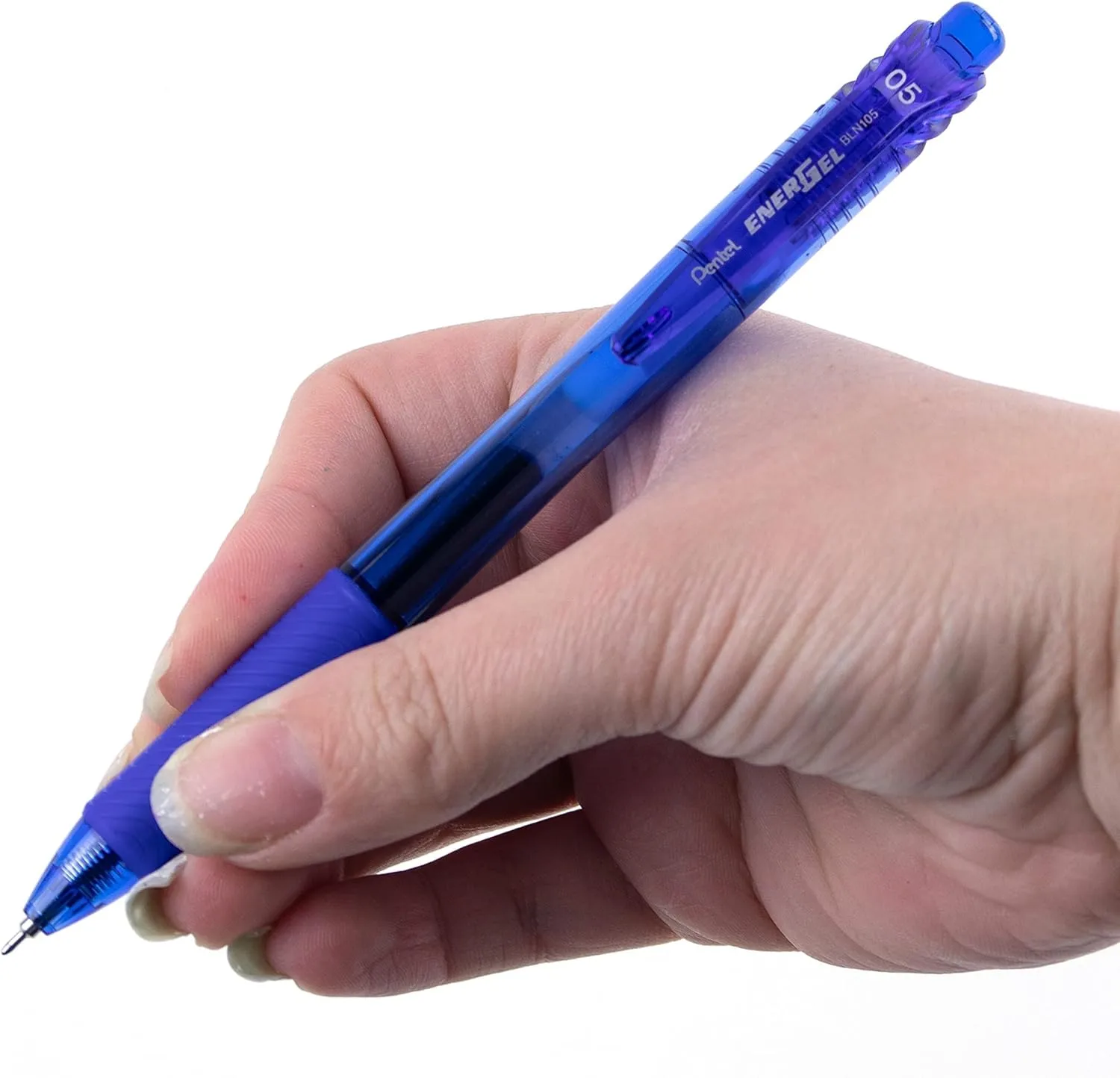 Pentel BLN105C EnerGel-X Retractable Roller Gel Pen, .5mm, Blue, Dozen