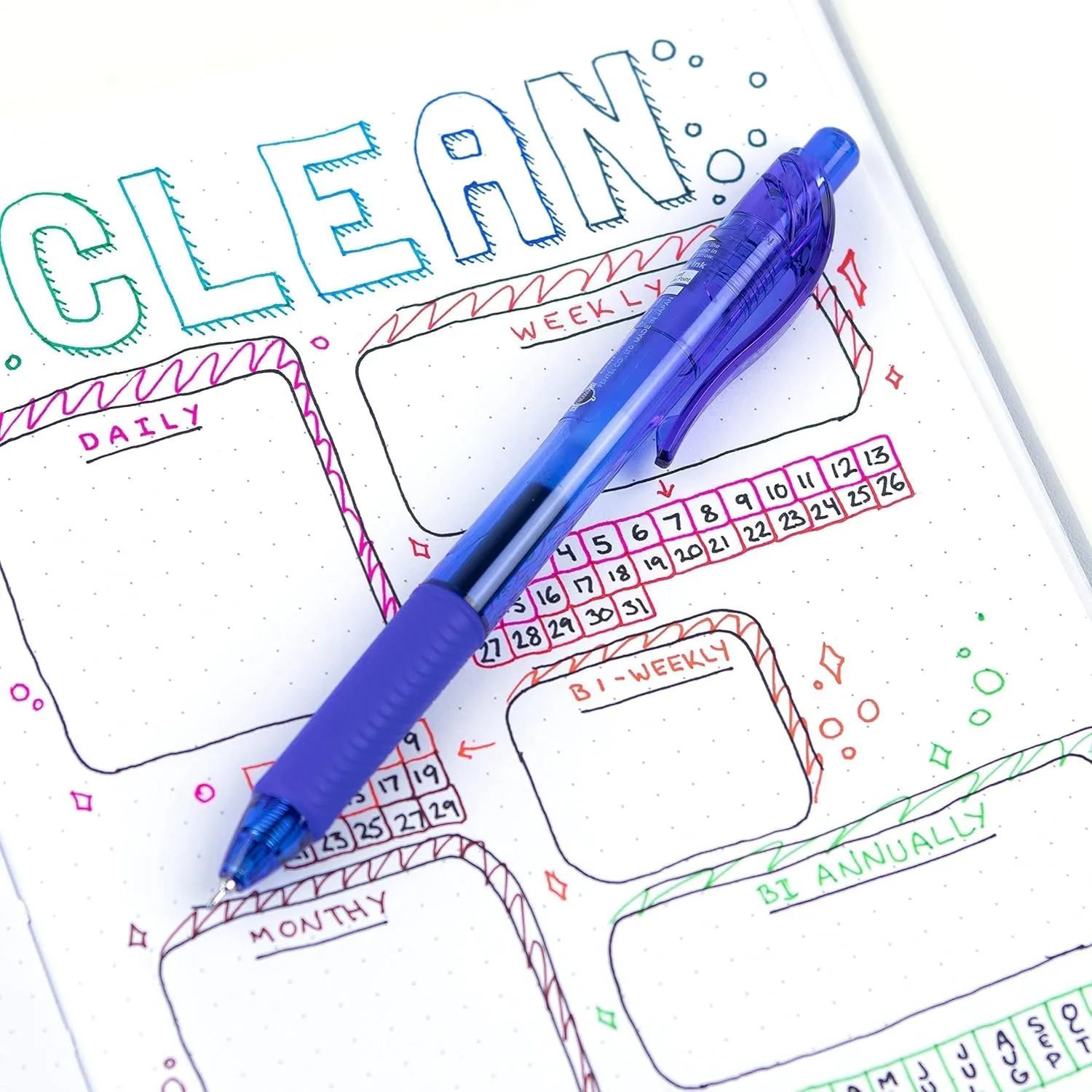 Pentel BLN105C EnerGel-X Retractable Roller Gel Pen, .5mm, Blue, Dozen