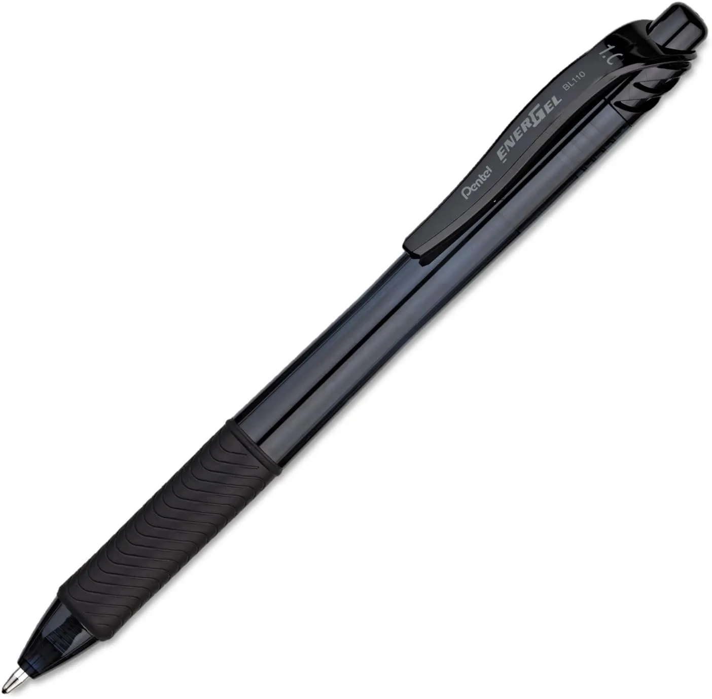 Pentel EnerGel-X Retractable Gel Pens, Bold Point, 1.0 mm, Black Barrel, Black Ink, Pack Of 12 Pens