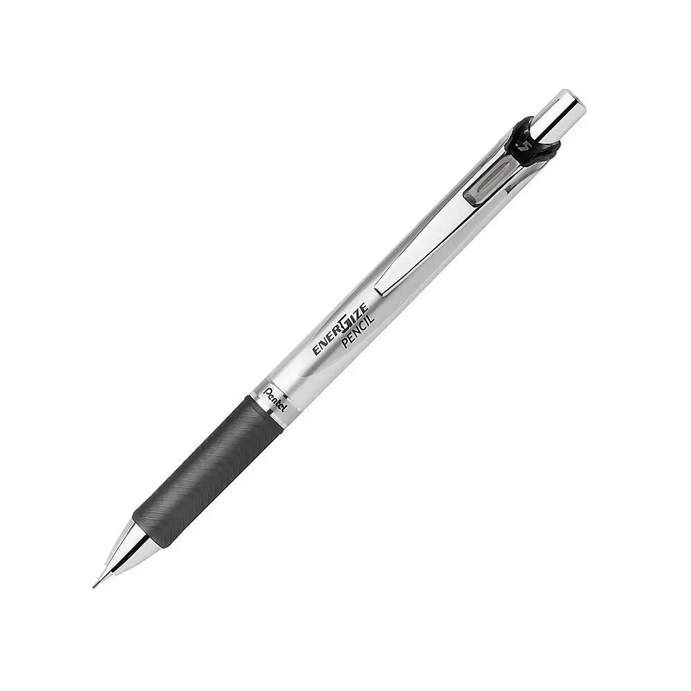 Pentel EnerGize Mechanical Pencil (0.5mm, #2), Black/Silver, 12-Pack