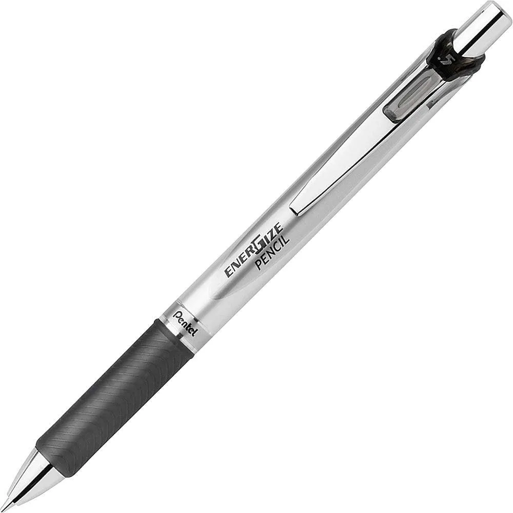 Pentel EnerGize Mechanical Pencil (0.5mm, #2), Black/Silver, 12-Pack