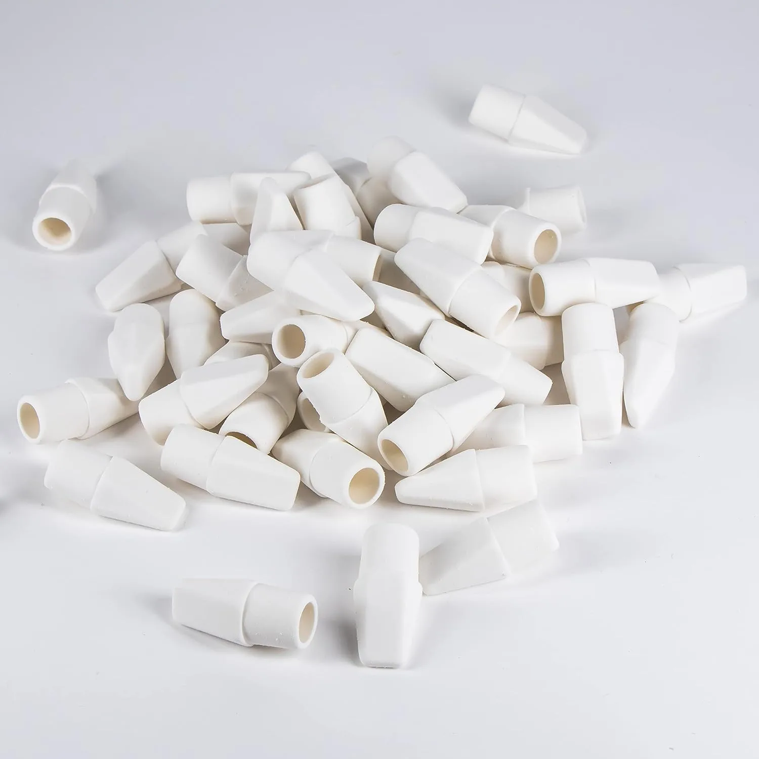 Pentel Hi-Polymer Cap Eraser, White, 50/Pack 50 Count (Pack of 1)