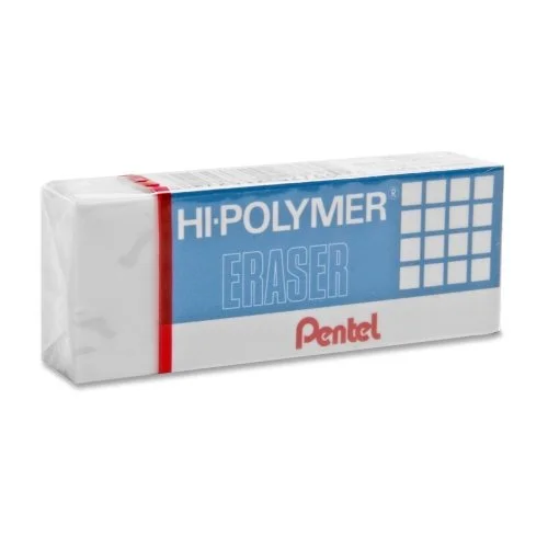 Pentel Hi-Polymer Eraser, White Block, Non-abrasive