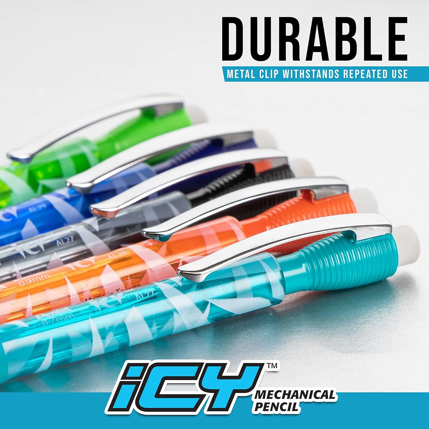 Pentel Razzle-Dazzle Icy Mechanical Pencil, 0.7 mm, Assorted Barrels, 5 Pack