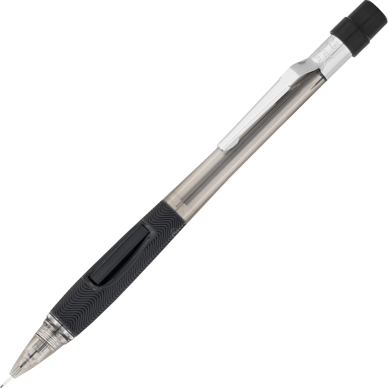 Pentel® Quicker-Clicker™ Mechanical Pencil, 0.5mm, #2 Lead, Transparent Black Barrel