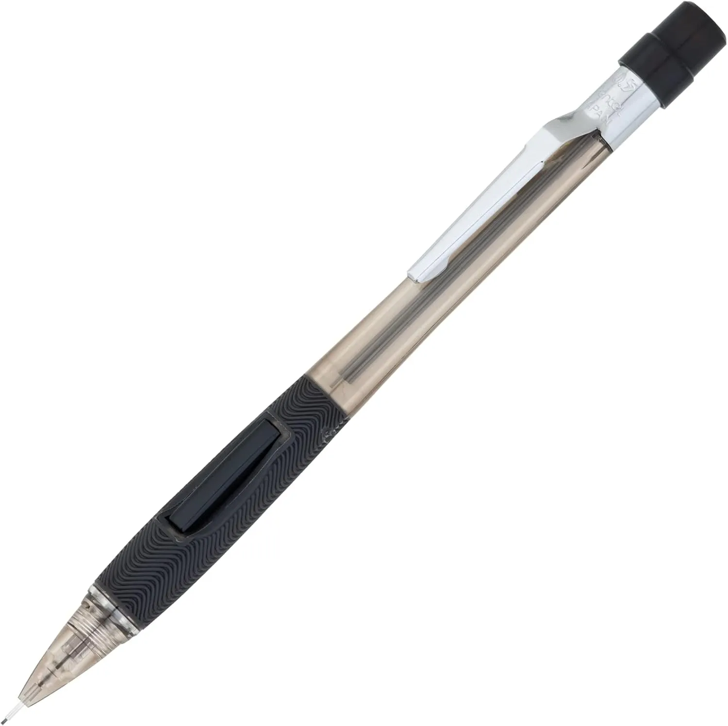 Pentel® Quicker-Clicker™ Mechanical Pencil, 0.5mm, #2 Lead, Transparent Black Barrel