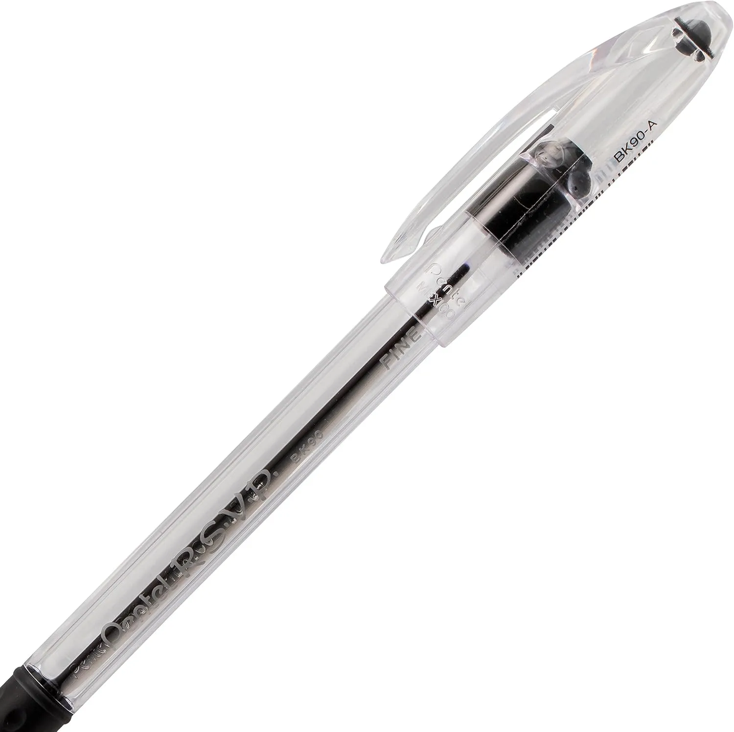 Pentel R.S.V.P. Ballpoint Pens, Fine Point 0.7 mm, Black Ink, Pack of 5