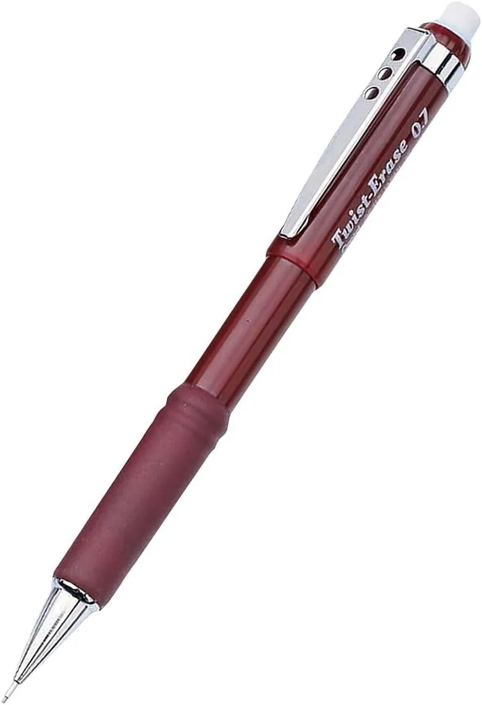 Pentel Twist-Erase III Mechanical Pencils, 0.7mm, Assorted Barrel Colors, Pack Of 2 Pencils