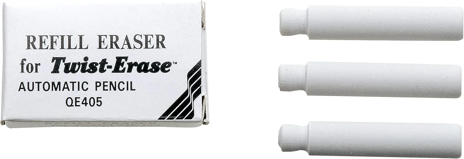 Pentel Refill Erasers For Pentel Twist-Erase Series Pencils - Pack of 36 (E10)