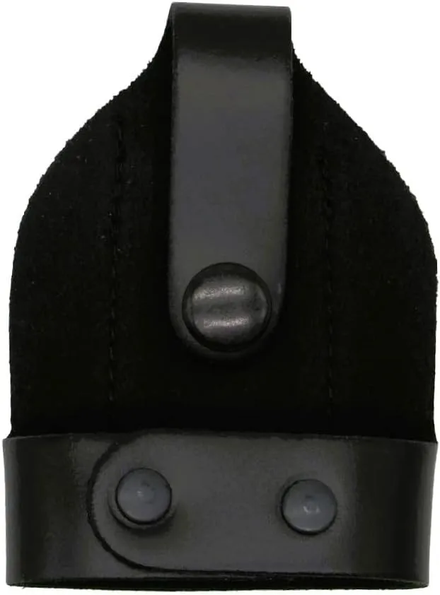 Shield Wallets Bikini Open Top Handcuff Case with Clip and Black Snap Detective Style Black Leather