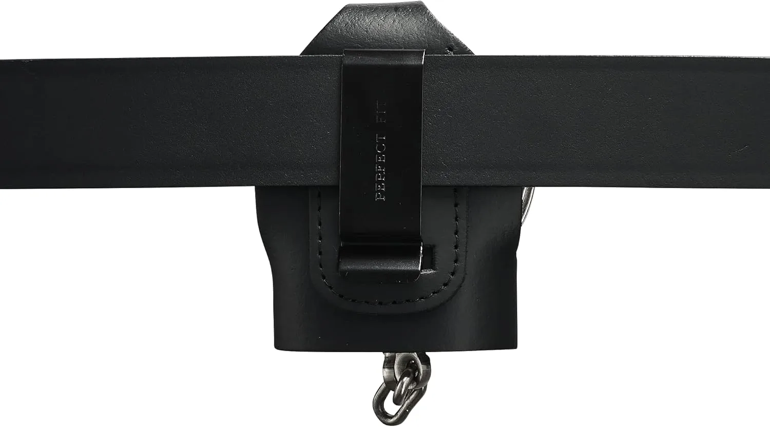 Shield Wallets Bikini Open Top Handcuff Case with Clip and Black Snap Detective Style Black Leather