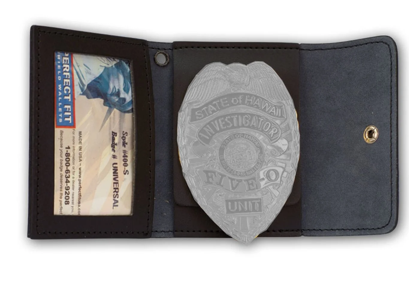 Non-Recessed Badge & ID Case with Snap Closure (3.75"L x 3"W)