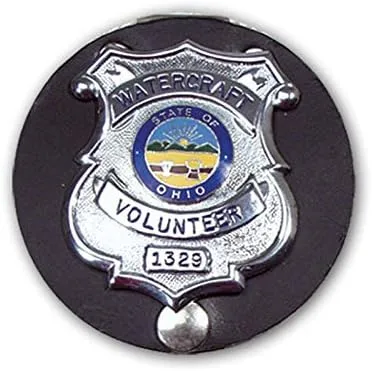 Perfect Fit Clip-on Belt Badge Holder - Round, Wear on Belt or Use as Neck Badge Clip on Holder for On or Off Duty Use